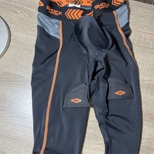 SHOCK DOCTOR LONG COMPRESSION PANT WITH BIO-FLEX CUP HOCKEY JOCK SIZE BOYS LARGE